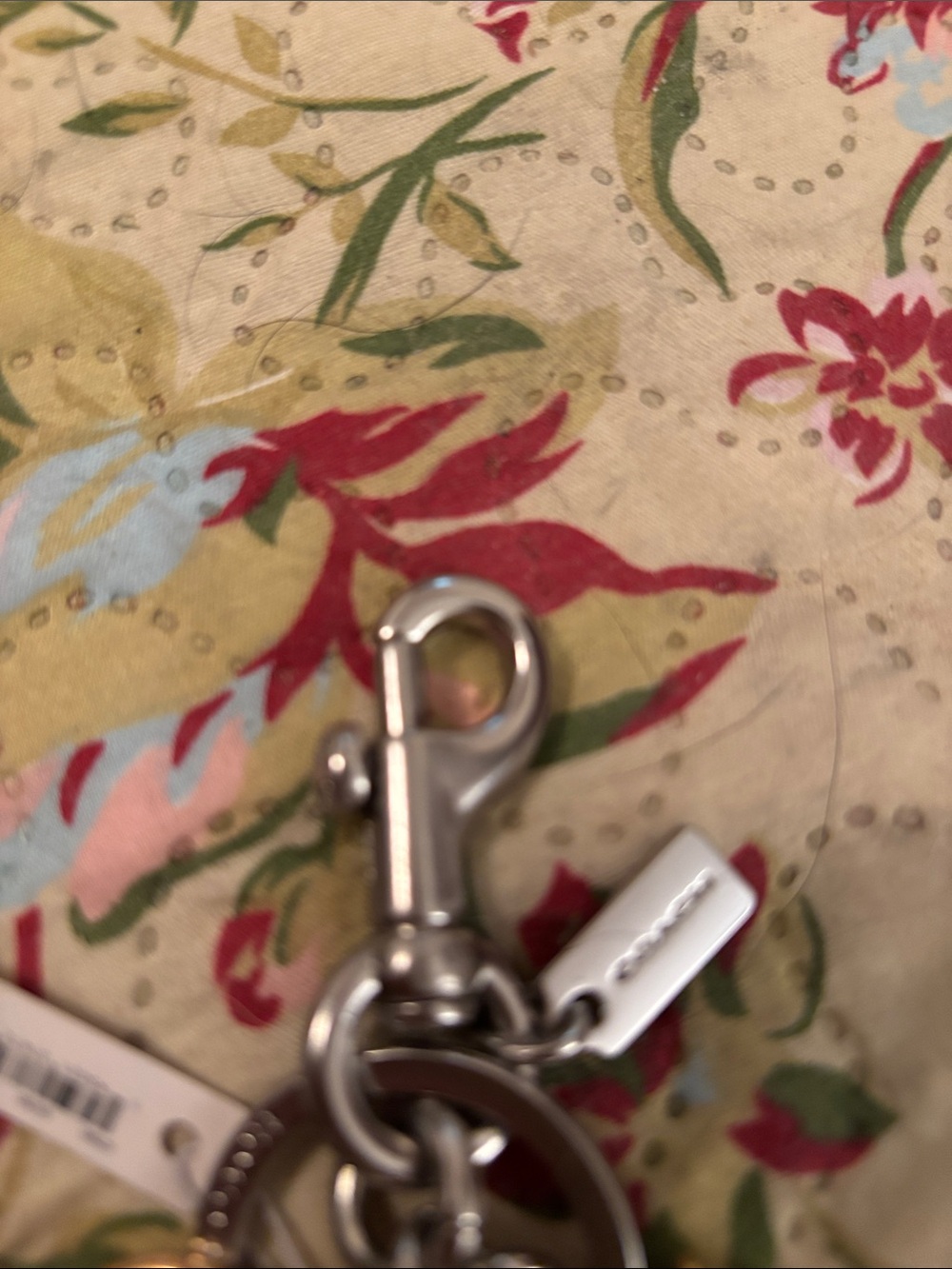 Coach Silver and Gold Snowflake Charm Keychain with Light Blue Accents - Picture 5 of 7